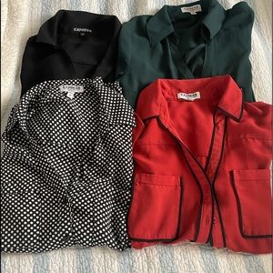 4 Express long sleeve Portofino blouses